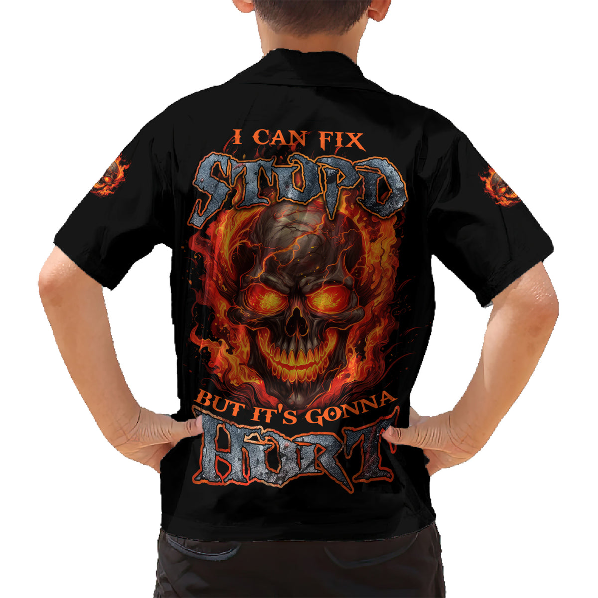 I Can Fix Stupid But It's Gonna Hurt Family Matching Short Sleeve Bodycon Dress and Hawaiian Shirt - Wonder Print Shop