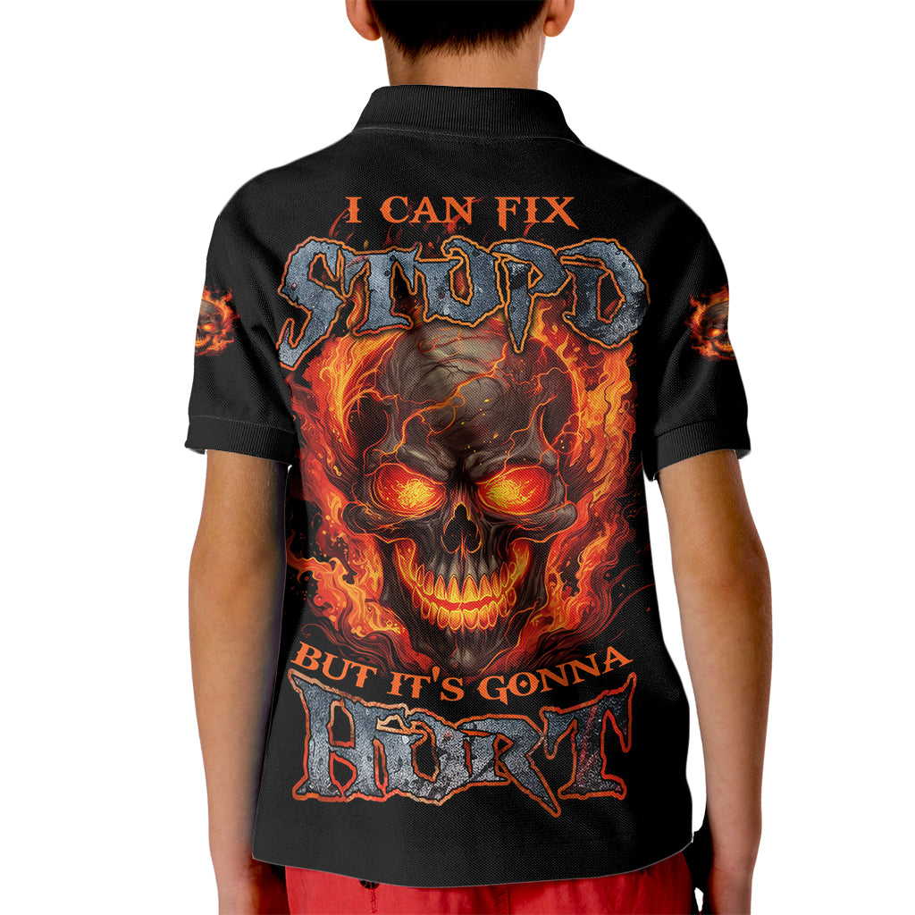 I Can Fix Stupid But It's Gonna Hurt Kid Polo Shirt - Wonder Print Shop
