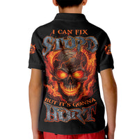I Can Fix Stupid But It's Gonna Hurt Kid Polo Shirt - Wonder Print Shop