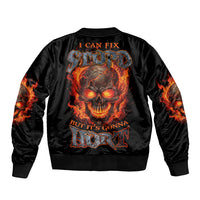 I Can Fix Stupid But It's Gonna Hurt Sleeve Zip Bomber Jacket - Wonder Print Shop