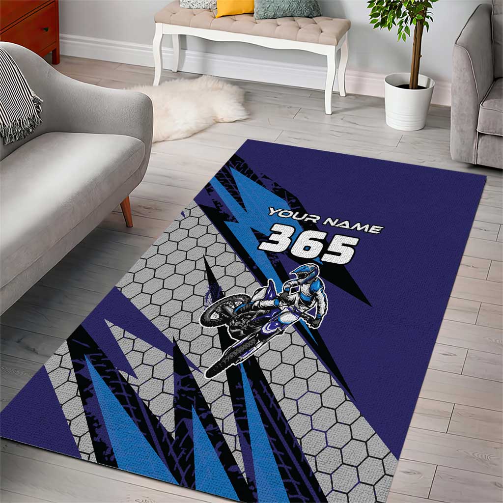 Custom Extreme Motocross Racing Area Rug with Rider Graphic - Wonder Print Shop