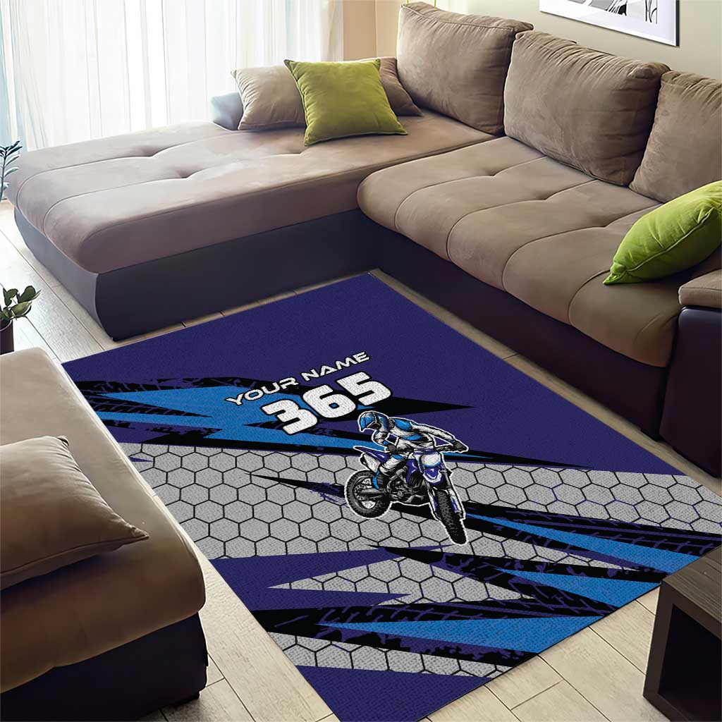 Custom Extreme Motocross Racing Area Rug with Rider Graphic - Wonder Print Shop