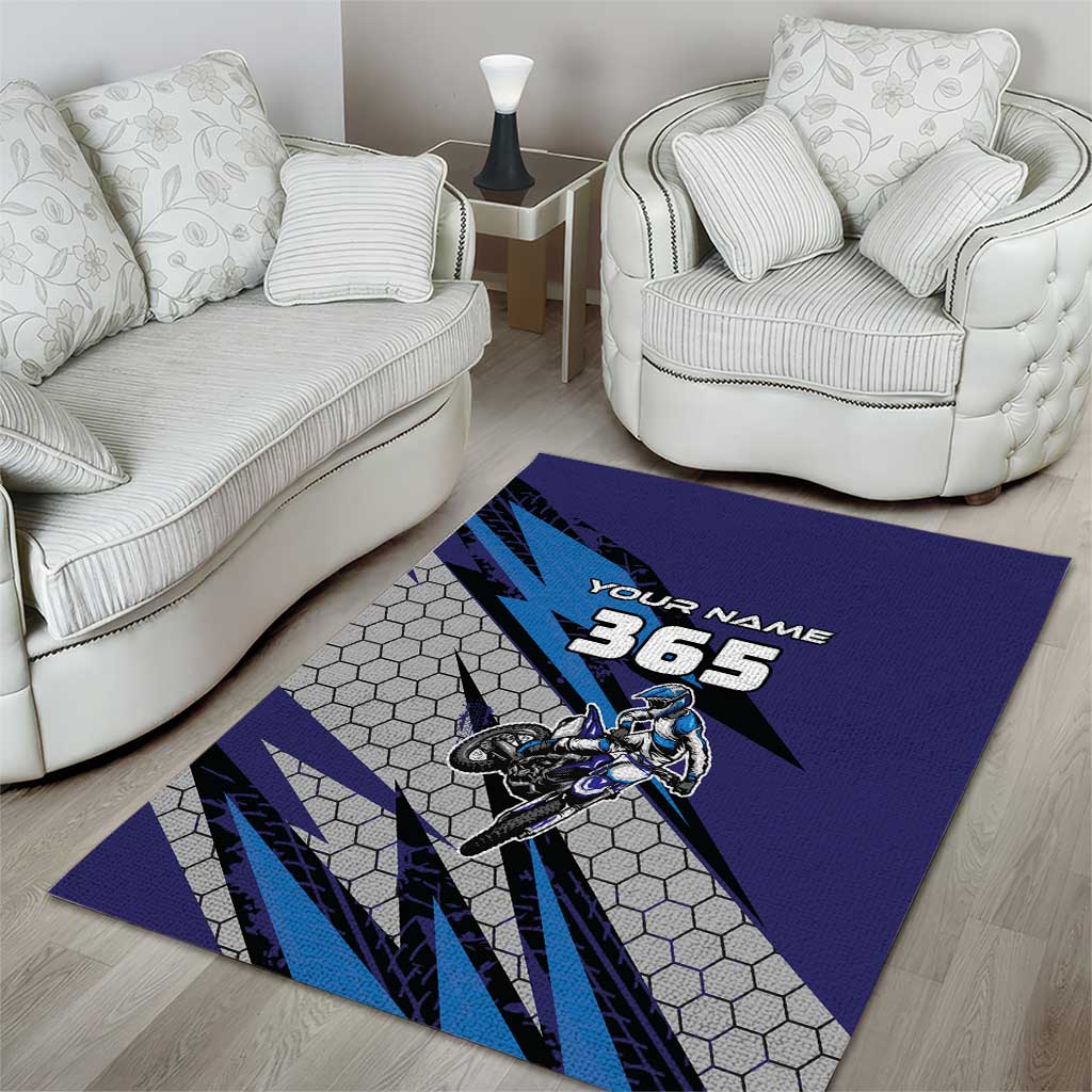 Custom Extreme Motocross Racing Area Rug with Rider Graphic - Wonder Print Shop