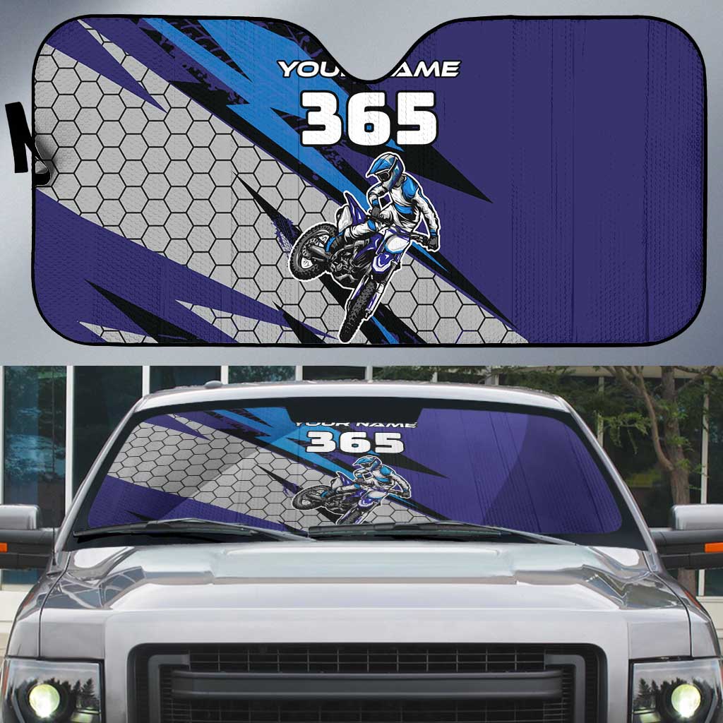 Custom Extreme Motocross Racing Auto Sun Shade with Rider Graphic - Wonder Print Shop