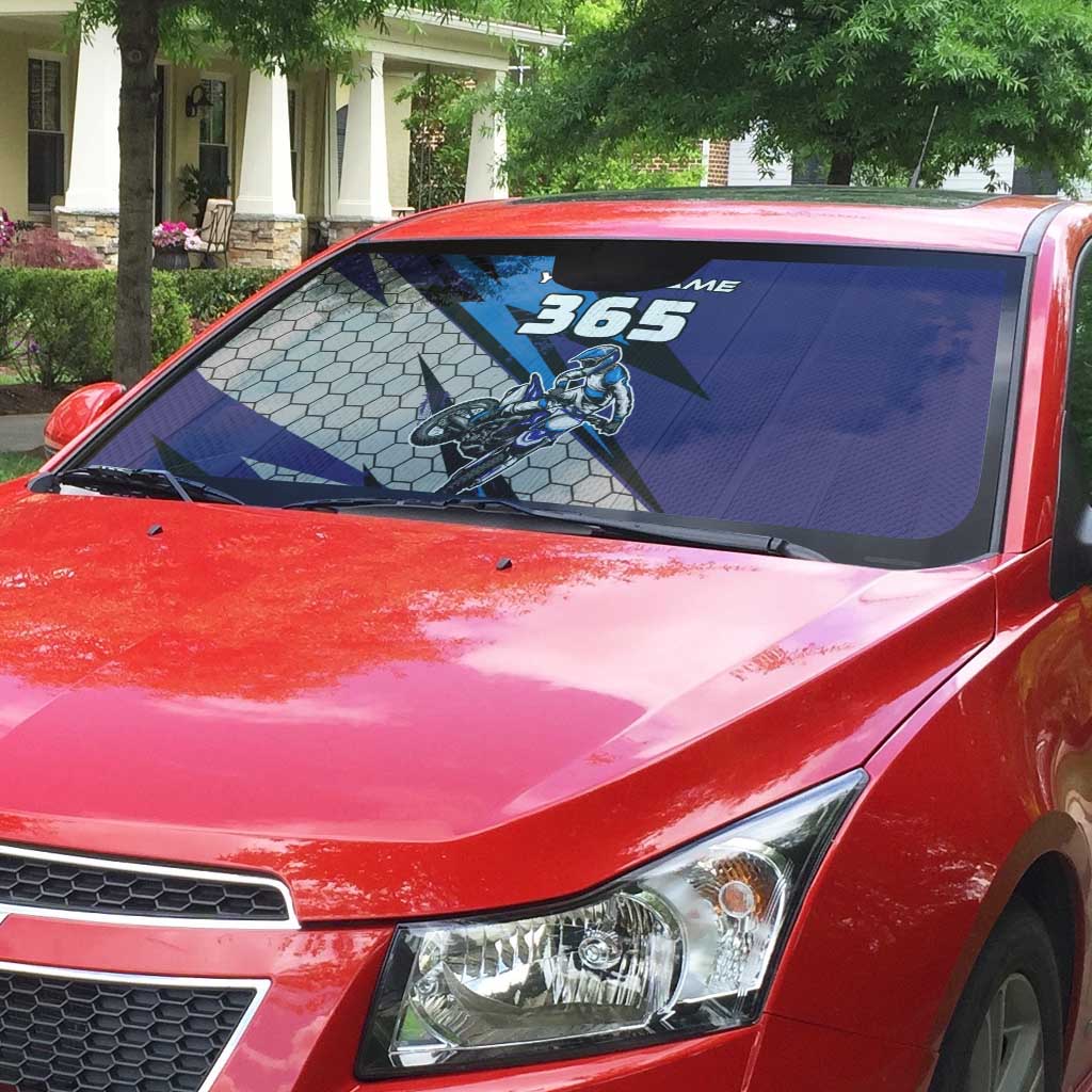Custom Extreme Motocross Racing Auto Sun Shade with Rider Graphic - Wonder Print Shop
