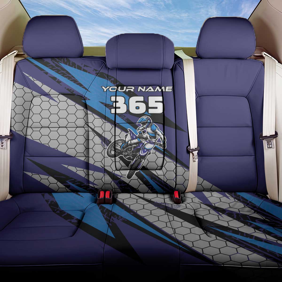 Custom Extreme Motocross Racing Back Car Seat Cover with Rider Graphic - Wonder Print Shop