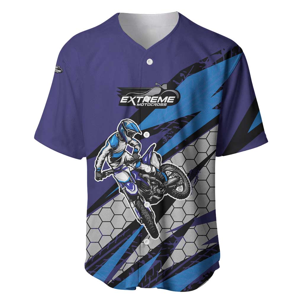 Custom Extreme Motocross Racing Baseball Jersey with Rider Graphic - Wonder Print Shop