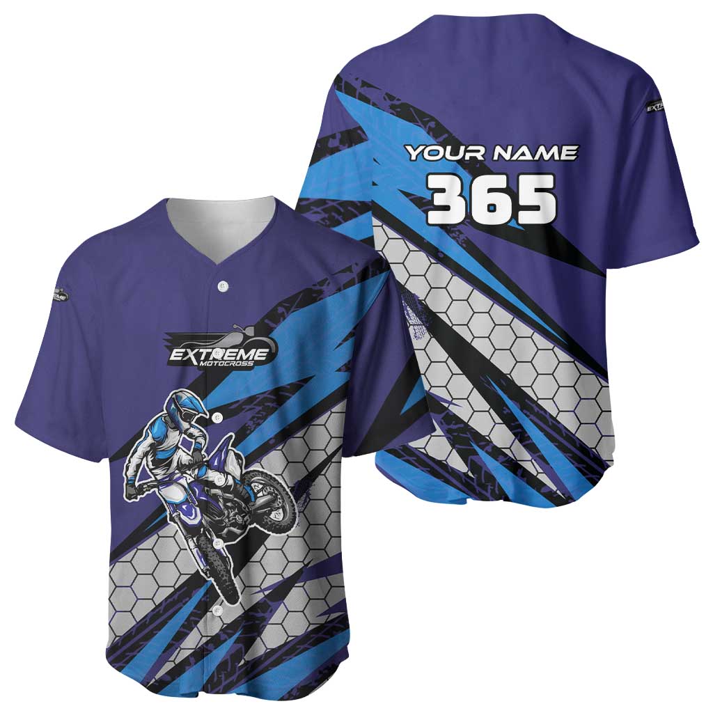 Custom Extreme Motocross Racing Baseball Jersey with Rider Graphic - Wonder Print Shop