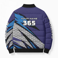 Custom Extreme Motocross Racing Bomber Puffer Jacket with Rider Graphic - Wonder Print Shop