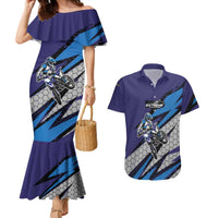 Custom Extreme Motocross Racing Couples Matching Mermaid Dress and Hawaiian Shirt with Rider Graphic - Wonder Print Shop