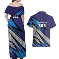 Custom Extreme Motocross Racing Couples Matching Off Shoulder Maxi Dress and Hawaiian Shirt with Rider Graphic - Wonder Print Shop