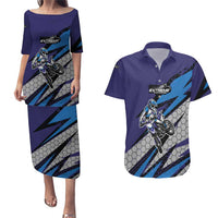 Custom Extreme Motocross Racing Couples Matching Puletasi and Hawaiian Shirt with Rider Graphic - Wonder Print Shop