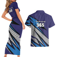 Custom Extreme Motocross Racing Couples Matching Short Sleeve Bodycon Dress and Hawaiian Shirt with Rider Graphic - Wonder Print Shop