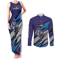 Custom Extreme Motocross Racing Couples Matching Tank Maxi Dress and Long Sleeve Button Shirt with Rider Graphic - Wonder Print Shop