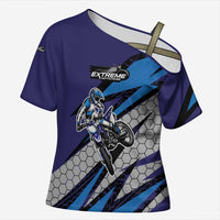Custom Extreme Motocross Racing Cross Shoulder Shirt with Rider Graphic - Wonder Print Shop