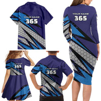 Custom Extreme Motocross Racing Family Matching Long Sleeve Bodycon Dress and Hawaiian Shirt with Rider Graphic - Wonder Print Shop