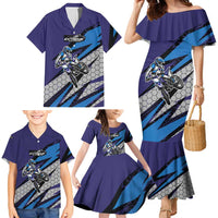Custom Extreme Motocross Racing Family Matching Mermaid Dress and Hawaiian Shirt with Rider Graphic - Wonder Print Shop