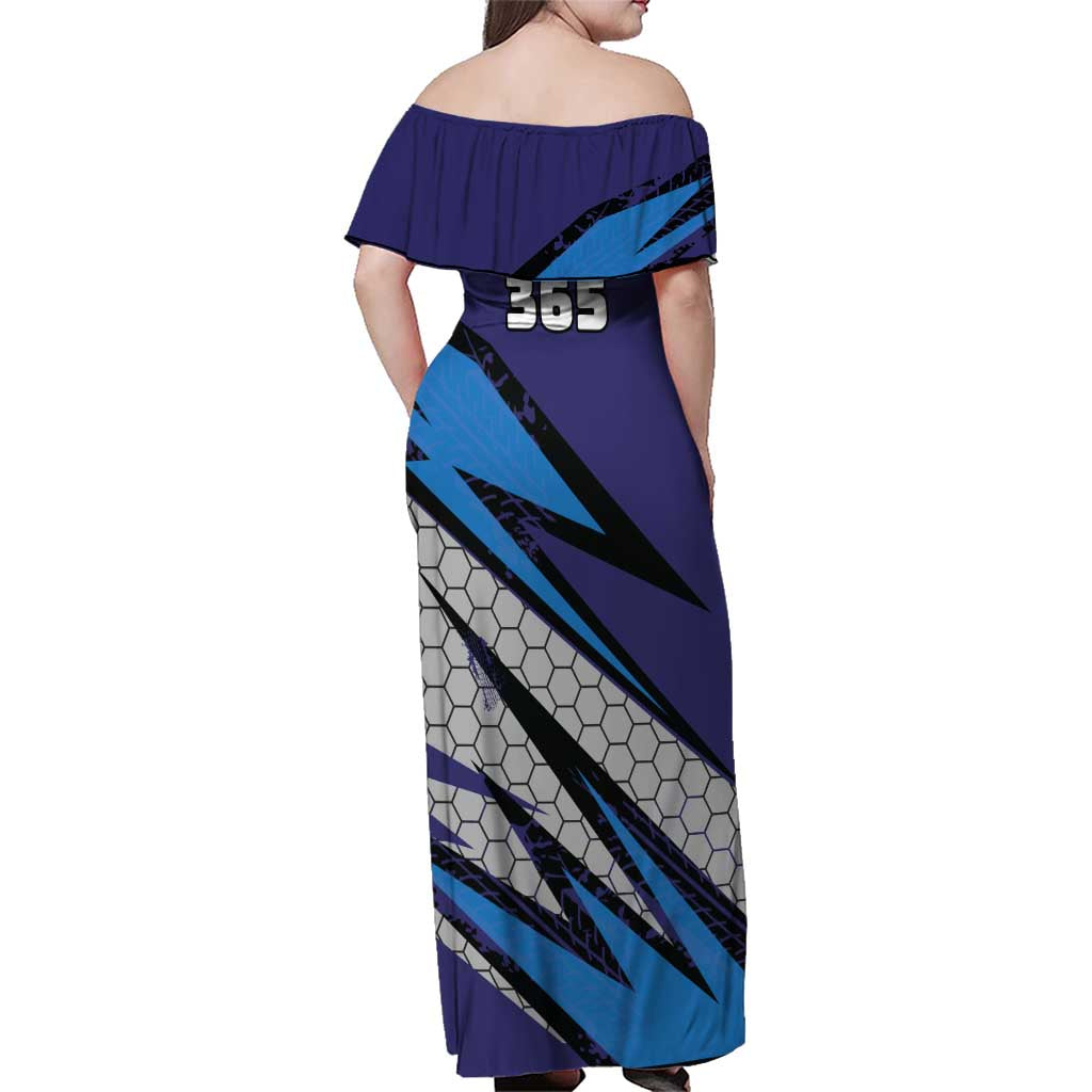 Custom Extreme Motocross Racing Family Matching Off Shoulder Maxi Dress and Hawaiian Shirt with Rider Graphic - Wonder Print Shop