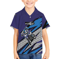 Custom Extreme Motocross Racing Family Matching Off Shoulder Maxi Dress and Hawaiian Shirt with Rider Graphic - Wonder Print Shop