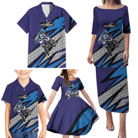 Custom Extreme Motocross Racing Family Matching Puletasi and Hawaiian Shirt with Rider Graphic - Wonder Print Shop