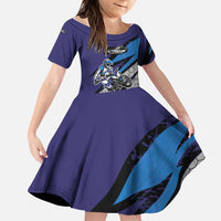 Custom Extreme Motocross Racing Family Matching Short Sleeve Bodycon Dress and Hawaiian Shirt with Rider Graphic - Wonder Print Shop