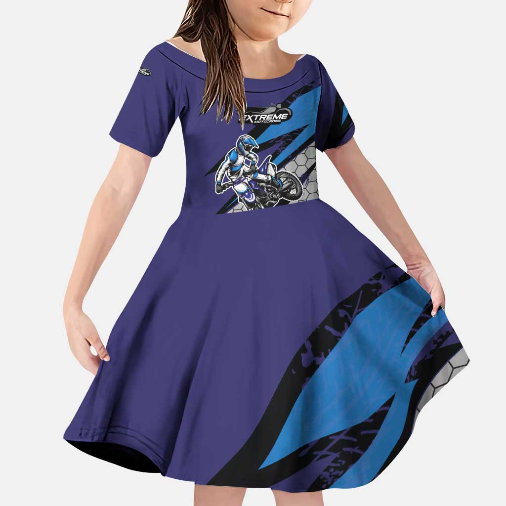 Custom Extreme Motocross Racing Family Matching Summer Maxi Dress and Hawaiian Shirt with Rider Graphic - Wonder Print Shop