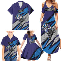 Custom Extreme Motocross Racing Family Matching Summer Maxi Dress and Hawaiian Shirt with Rider Graphic - Wonder Print Shop