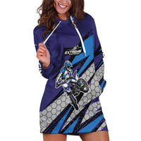 Custom Extreme Motocross Racing Hoodie Dress with Rider Graphic - Wonder Print Shop