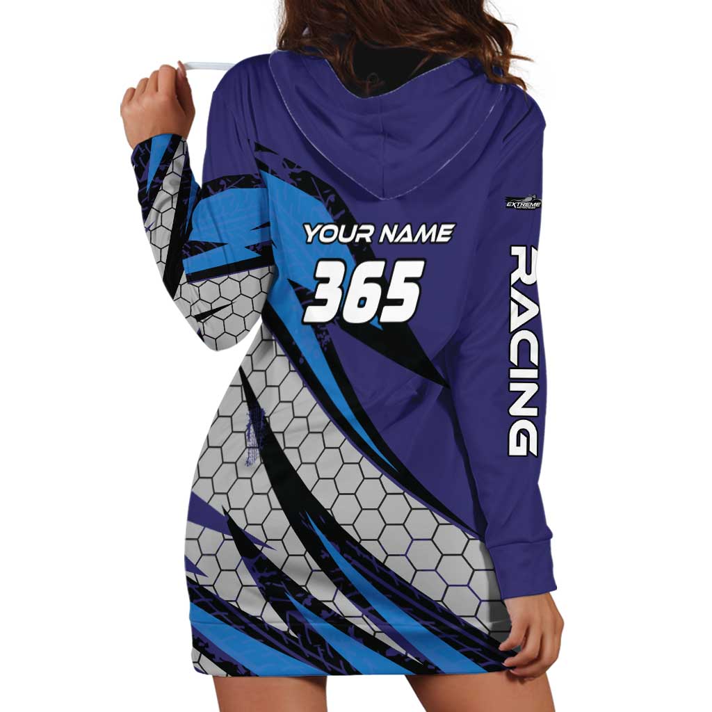 Custom Extreme Motocross Racing Hoodie Dress with Rider Graphic - Wonder Print Shop