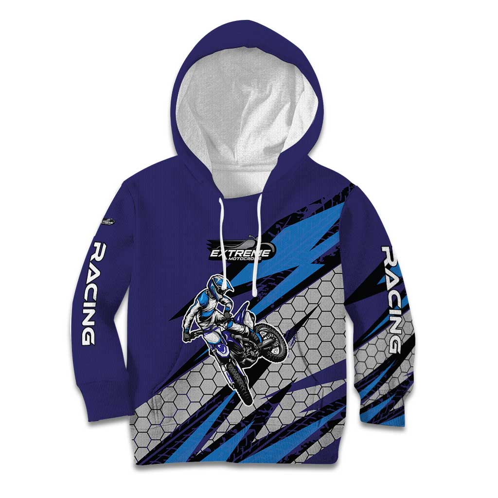 Custom Extreme Motocross Racing Kid Hoodie with Rider Graphic - Wonder Print Shop