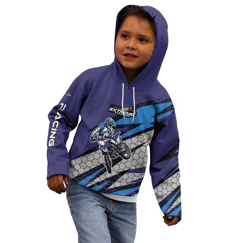 Custom Extreme Motocross Racing Kid Hoodie with Rider Graphic - Wonder Print Shop