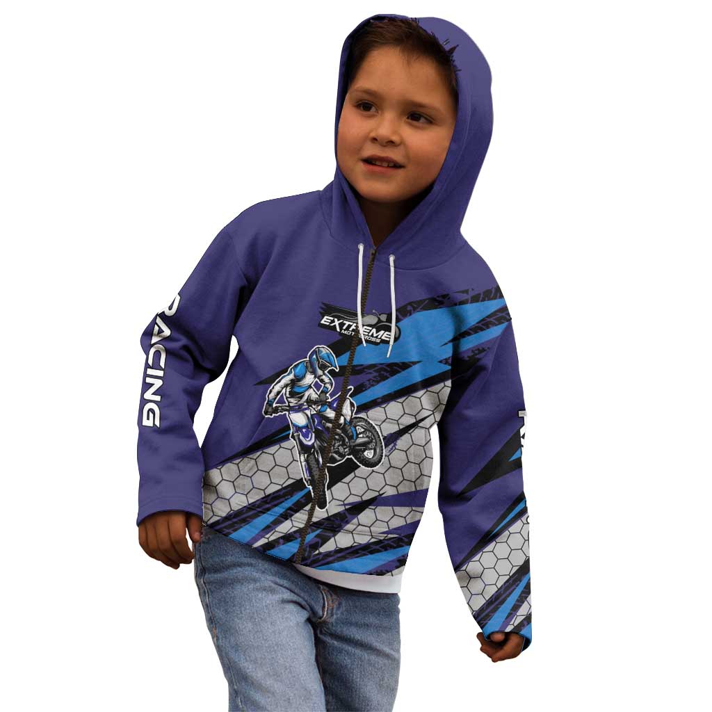 Custom Extreme Motocross Racing Kid Hoodie with Rider Graphic - Wonder Print Shop