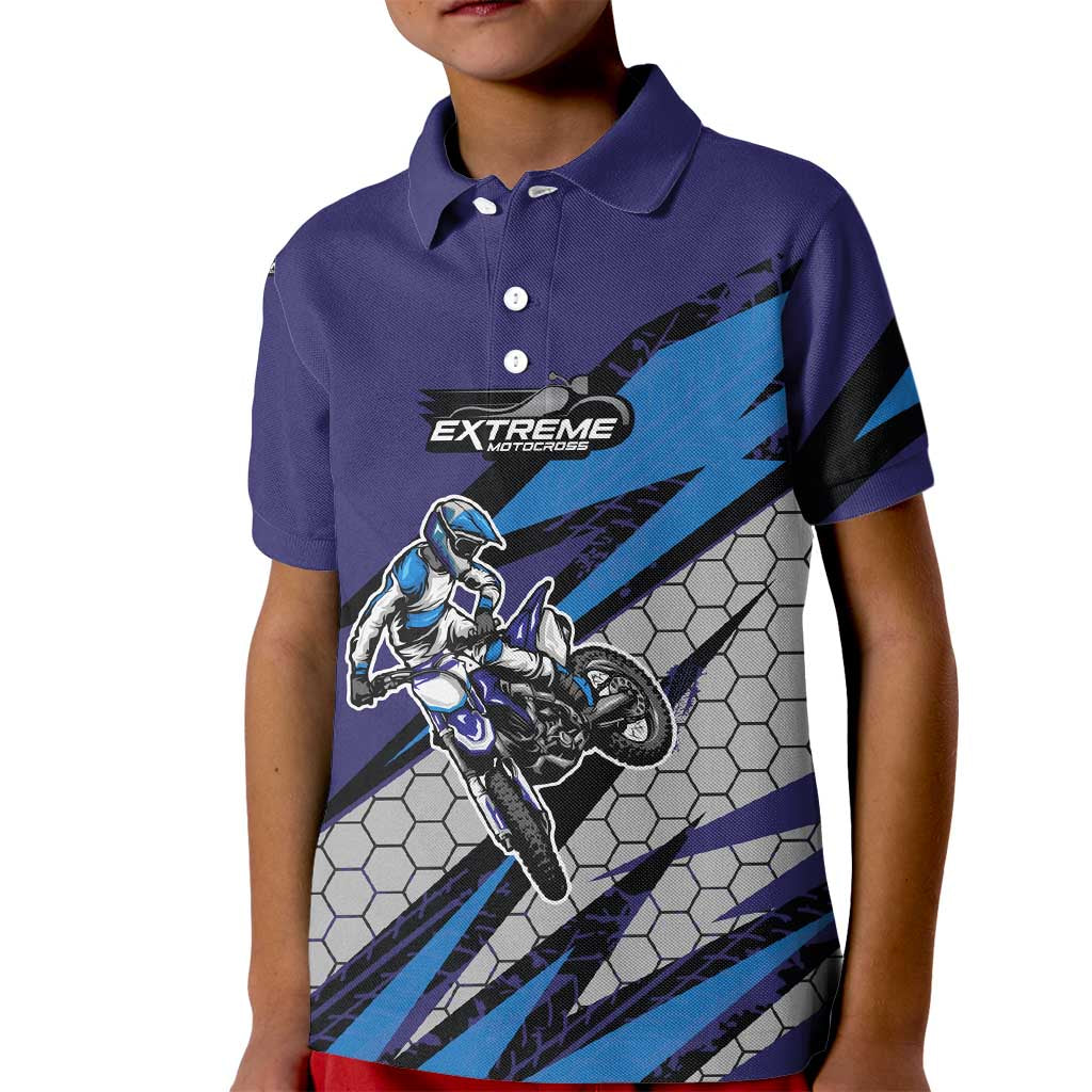 Custom Extreme Motocross Racing Kid Polo Shirt with Rider Graphic - Wonder Print Shop