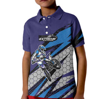 Custom Extreme Motocross Racing Kid Polo Shirt with Rider Graphic - Wonder Print Shop