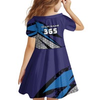 Custom Extreme Motocross Racing Kid Short Sleeve Dress with Rider Graphic - Wonder Print Shop