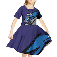 Custom Extreme Motocross Racing Kid Short Sleeve Dress with Rider Graphic - Wonder Print Shop