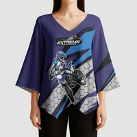 Custom Extreme Motocross Racing Kimono Sleeve Blouse with Rider Graphic - Wonder Print Shop