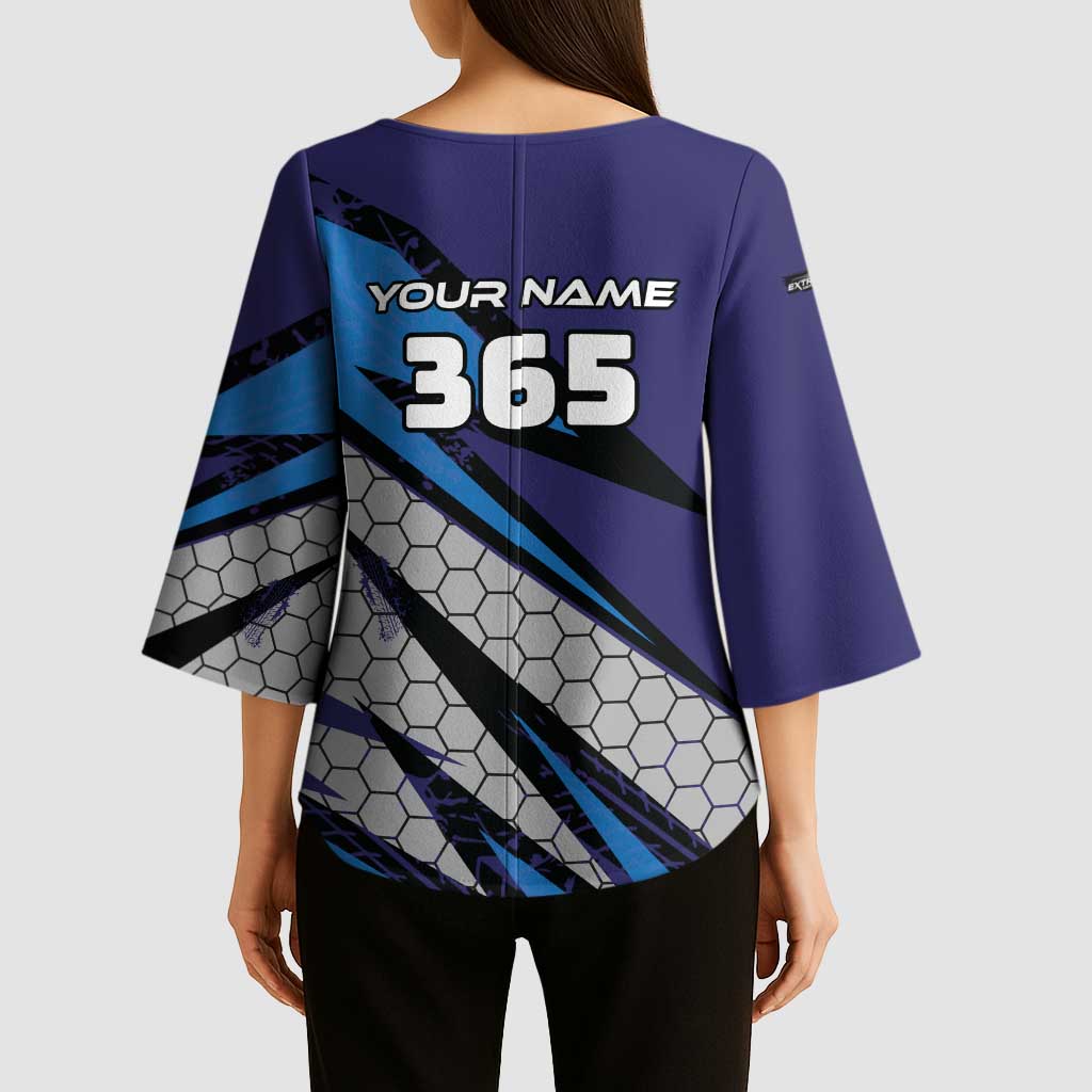 Custom Extreme Motocross Racing Kimono Sleeve Blouse with Rider Graphic - Wonder Print Shop