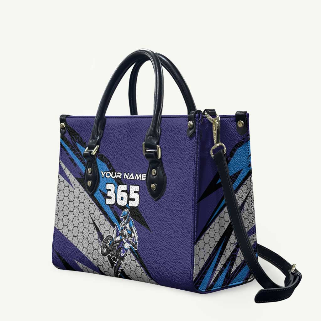 Custom Extreme Motocross Racing Leather Bag with Rider Graphic - Wonder Print Shop