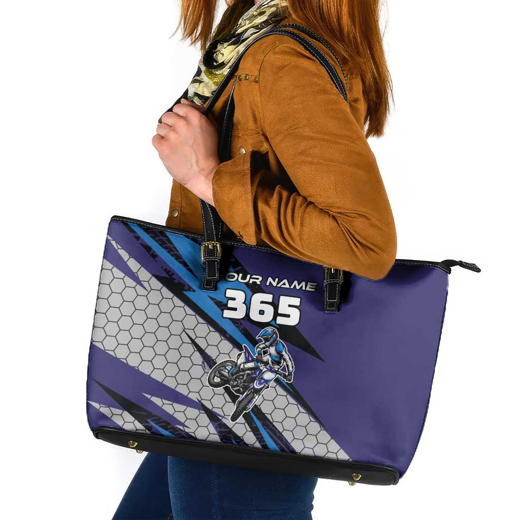 Custom Extreme Motocross Racing Leather Tote Bag with Rider Graphic - Wonder Print Shop