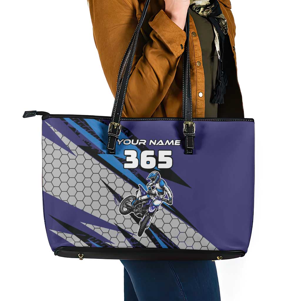 Custom Extreme Motocross Racing Leather Tote Bag with Rider Graphic - Wonder Print Shop