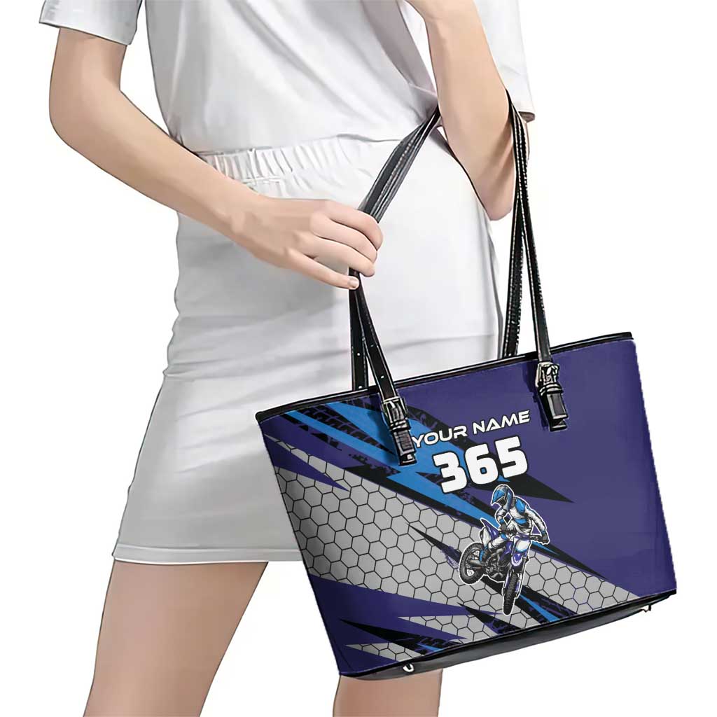 Custom Extreme Motocross Racing Leather Tote Bag with Rider Graphic - Wonder Print Shop