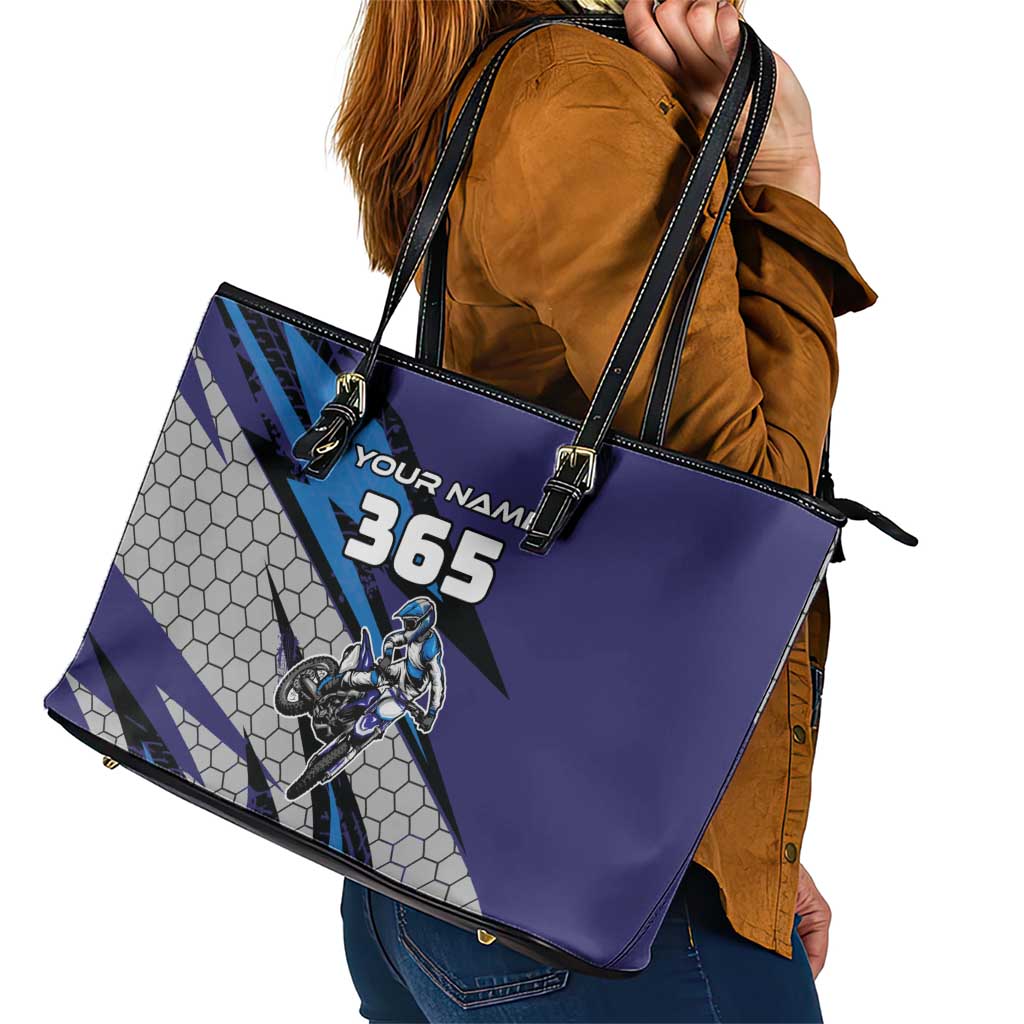 Custom Extreme Motocross Racing Leather Tote Bag with Rider Graphic - Wonder Print Shop