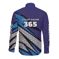 Custom Extreme Motocross Racing Long Sleeve Button Shirt with Rider Graphic - Wonder Print Shop