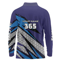 Custom Extreme Motocross Racing Long Sleeve Polo Shirt with Rider Graphic - Wonder Print Shop