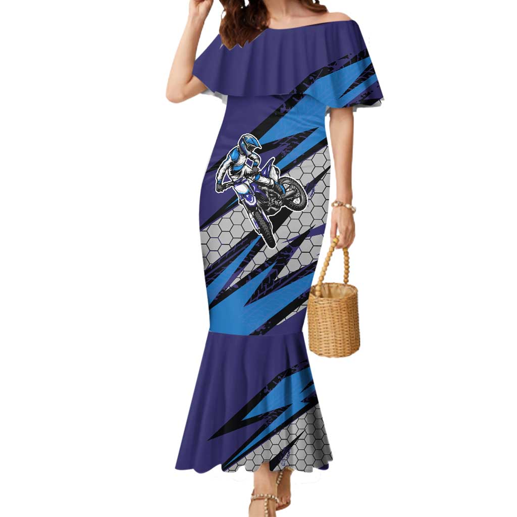 Custom Extreme Motocross Racing Mermaid Dress with Rider Graphic - Wonder Print Shop