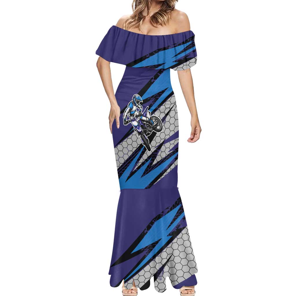 Custom Extreme Motocross Racing Mermaid Dress with Rider Graphic - Wonder Print Shop
