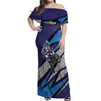 Custom Extreme Motocross Racing Off Shoulder Maxi Dress with Rider Graphic - Wonder Print Shop