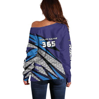 Custom Extreme Motocross Racing Off Shoulder Sweater with Rider Graphic - Wonder Print Shop