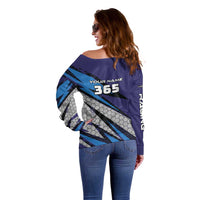 Custom Extreme Motocross Racing Off Shoulder Sweater with Rider Graphic - Wonder Print Shop